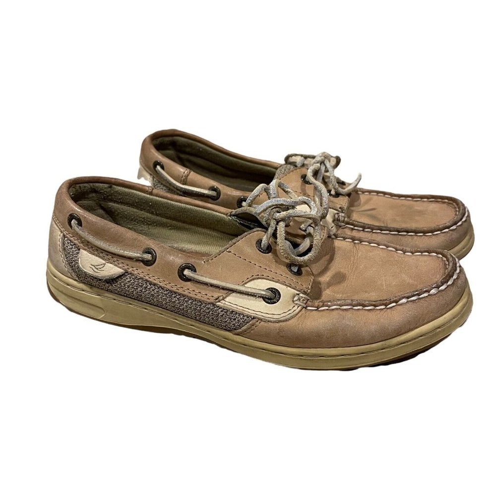 Sperry Top-Sider Women’s Bluefish 2 Eye Linen/Oat Boat Shoes Size 7.5M 9276619 - Picture 4 of 12